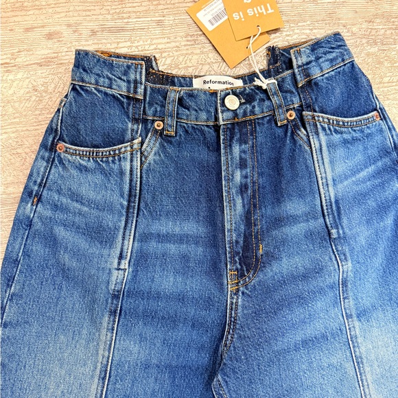 Reformation Dark Blue Cary High Rise Flare Jeans NWT - Picture 6 of 11